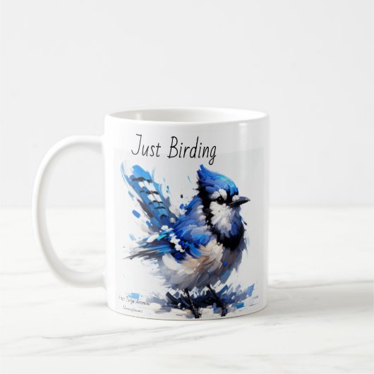 Nur Vogelbeobachtung Blue Jay Kaffeetasse (Links)
