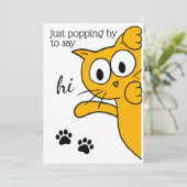 Nur vorbei, um zu sagen, Hi Cat Flat Gruß Karte (Stehend Vorderseite)