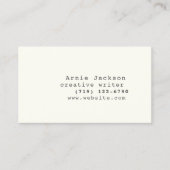 Nur Vorderseite des Offwhite-Minimal-Schriftartes Visitenkarte (Vorderseite)