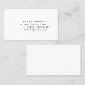 Nur Vorderseite des White Minimal-Schriftartes für Visitenkarte (Vorne/Hinten)