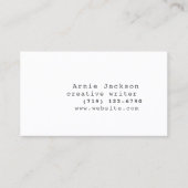 Nur Vorderseite des White Minimal-Schriftartes für Visitenkarte (Vorderseite)