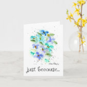 Nur weil, Blue Watercolor Blume Art Karte (Gelbe Blume)