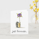 Nur weil Card, Niedliche Igel Art Print Karte (Gelbe Blume)