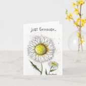 Nur weil, die Daisy Art Card Karte (Gelbe Blume)