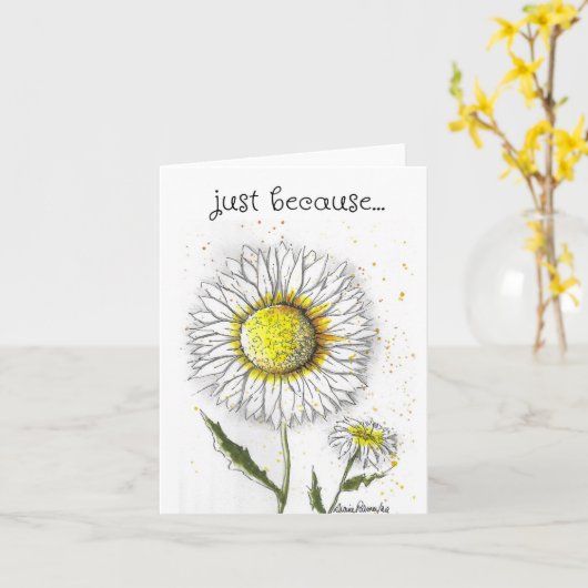 Nur weil, die Daisy Art Card Karte (Gelbe Blume)