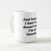 Nur weil es mir egal ist kaffeetasse (Vorderseite Links)