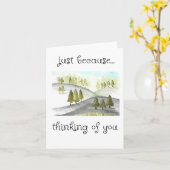 Nur weil, Folk Art, Aquarellbaumkunst Karte (Gelbe Blume)