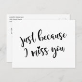 Nur weil ich dich vermisse postkarte (Vorne/Hinten)