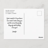 Nur weil ich dich vermisse postkarte (Rückseite)