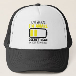 Nur weil ich erwacht bin Funny müde Vintag Retro Truckerkappe