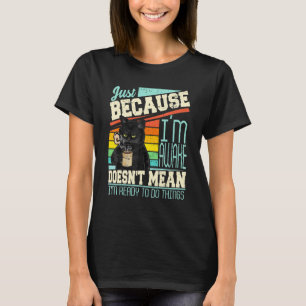 Nur weil ich wach bin Kaffee Fauler Kater Männer T-Shirt