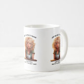 Nur weil ich wach bin = morgens Spaß Kaffeetasse (VorderseiteRechts)