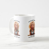 Nur weil ich wach bin = morgens Spaß Kaffeetasse (Vorderseite Links)