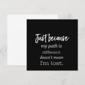 nur weil mein Weg ist anders, ist nicht gemein im  Einladung (Vorne/Hinten)