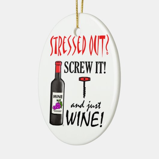 Nur Wein Keramik Ornament (Links)