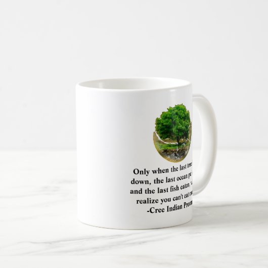 Nur wenn der letzte Baum gefällt wird.......... Kaffeetasse (VorderseiteRechts)