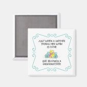 Nur wenn eine Mutter denkt - Großmutter Magnet (Vorderseite/Rückseite)