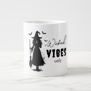 "Nur Wicked Vibes" - Halloween Black Hexe - Jumbo-Tasse