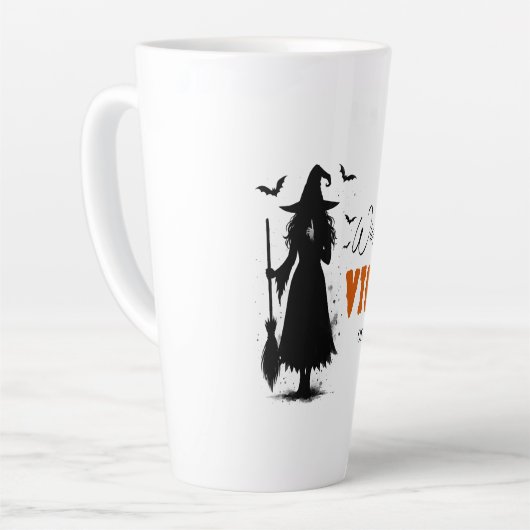 "Nur Wicked Vibes" - Halloween Black Hexe - Milchtasse (Linke Ecke)
