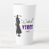 "Nur Wicked Vibes" - Halloween Black Hexe - Milchtasse (Vorderseite)