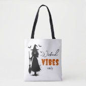 "Nur Wicked Vibes" - Halloween Black Hexe - Tasche (Vorderseite)