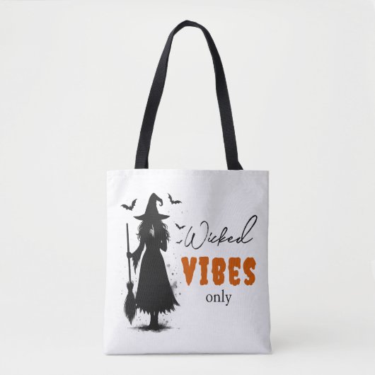 "Nur Wicked Vibes" - Halloween Black Hexe - Tasche (Vorderseite)