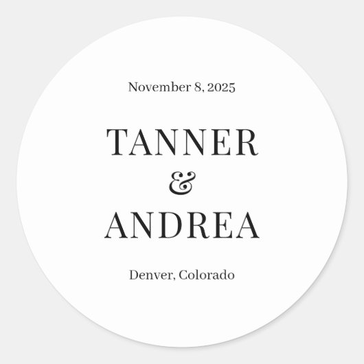 Nur wir EDITABLE COLOR Save the Date Stickers (Vorderseite)