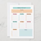 Nur wöchentlich digitaler Planer für den digitalen Einladung (Vorderseite)