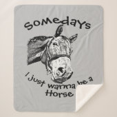 Nur wollen ein Pferd Spaß Zitat Fleece Blanket Sherpadecke (Vorderseite)
