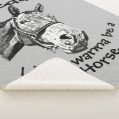 Nur wollen ein Pferd Spaß Zitat Fleece Blanket Sherpadecke (3/4)