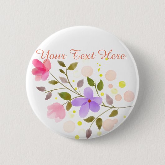 Nur wunderschöne Blume Button (Vorderseite)