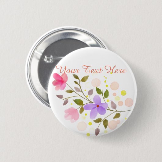 Nur wunderschöne Blume Button (Vorne & Hinten)