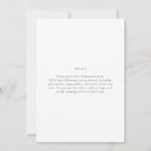 Nur zeitgenössische klassische Weißtexte Hochzeit Einladung (Rückseite)