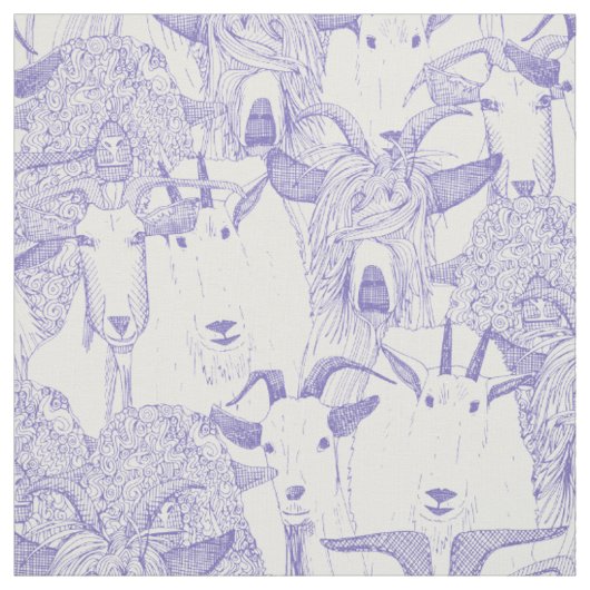 nur Ziegen violett weiß Stoff (Muster)