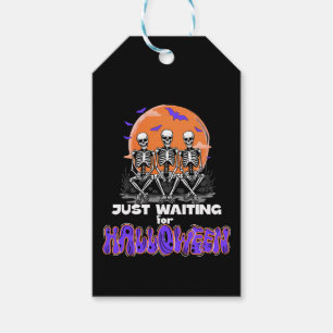 Nur zu Halloween Gewartet Countdown Skelett Geschenkanhänger