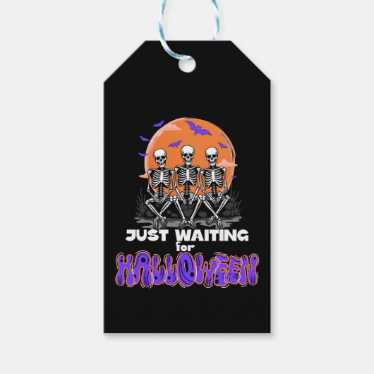 Nur zu Halloween Gewartet Countdown Skelett Geschenkanhänger (Vorderseite)