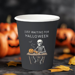 "Nur zu Halloween Gewartet Funny Skeleton Pappbecher