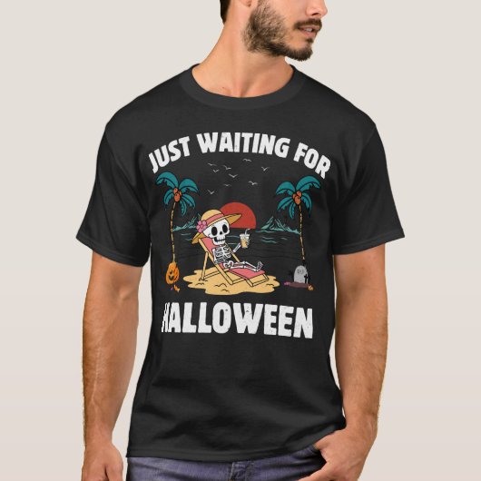 Nur zu Halloween Gewartet - Skeleton Beach T-Shirt (Vorderseite)