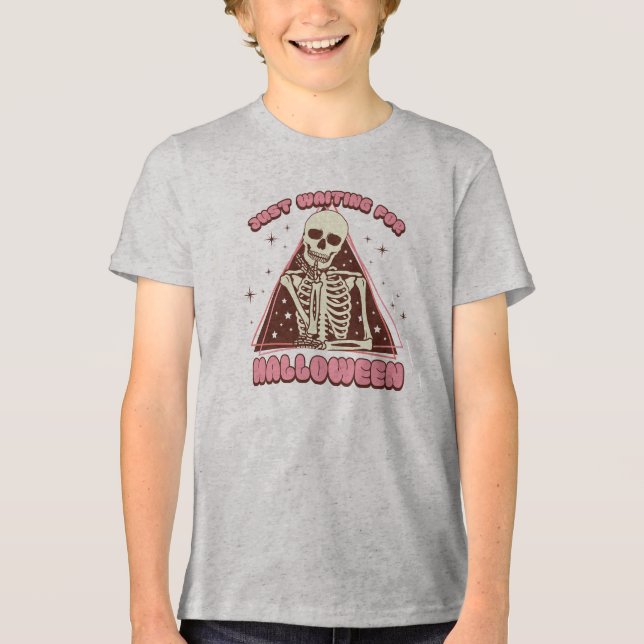 Nur zu Halloween Gewartet Tri-Blend Shirt (Vorderseite)