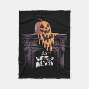 Nur zu Halloween Kürbislaterne Hallowee Gewartet Fleecedecke