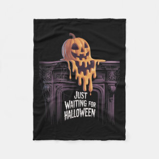 Nur zu Halloween Kürbislaterne Hallowee Gewartet Fleecedecke