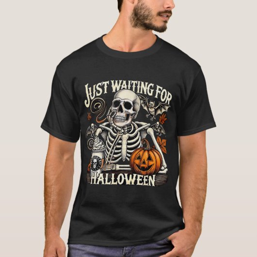 Nur zu Halloween Skeleton Kaffee Jack Gewartet T-Shirt (Vorderseite)