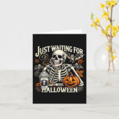 Nur zu Halloween Skelettkaffee Jack Gewartet oder Karte (Gelbe Blume)