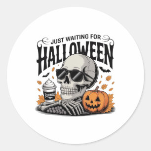 Nur zu Halloween Skelettkaffee Jack Gewartet oder Runder Aufkleber