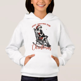Nur zu Weihnachten Gewartet mit Retro Girl & Cat H Hoodie
