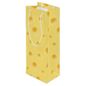 Nur zu zaghaft! Personalisierter Schweizer Käsewei Geschenktüte Für Weinflaschen (Rückseite Schrägansicht)