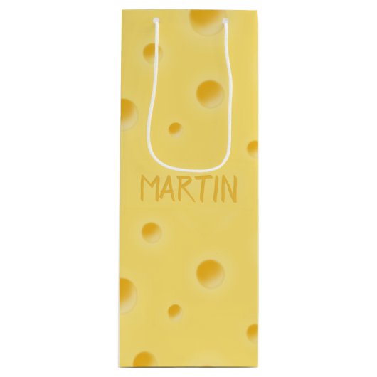 Nur zu zaghaft! Personalisierter Schweizer Käsewei Geschenktüte Für Weinflaschen (Vorderseite)