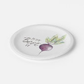 Nur Zuckerrübe | Veggie Watercolor Pappteller (Schrägansicht)