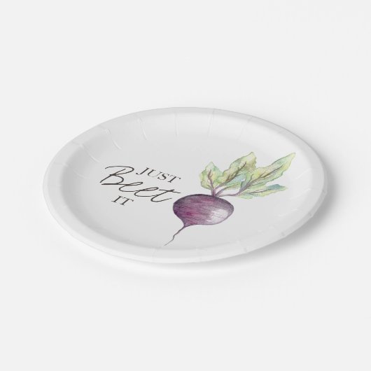 Nur Zuckerrübe | Veggie Watercolor Pappteller (Schrägansicht)