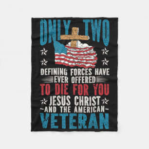 Nur zwei definierte Kräfte Jesus Christus Veteran Fleecedecke